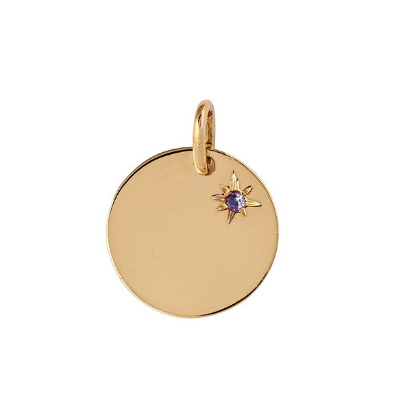 Medalha Birthstone Junho (ametista lavanda)