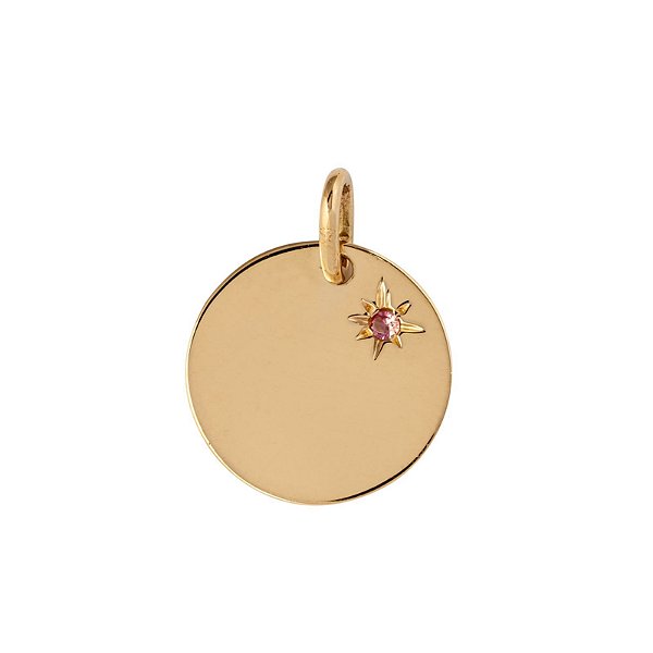 Medalha Birthstone Outubro (turmalina rosa)