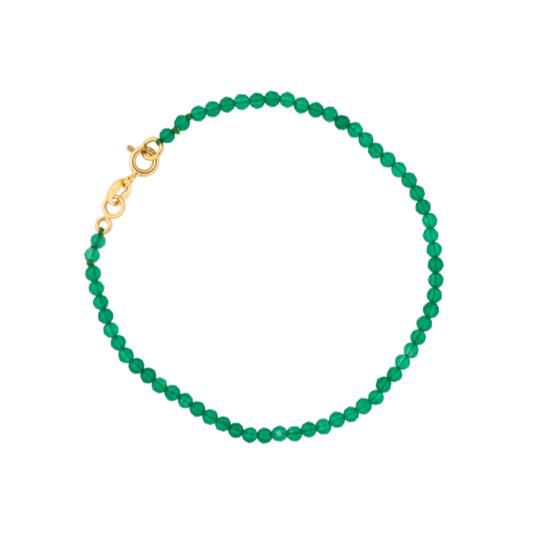 Pulseira Ônix verde Ouro 18k