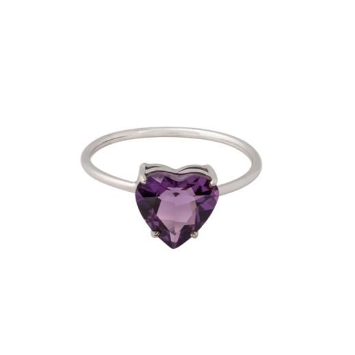 Anel Love Ametista em Ouro Branco 18k