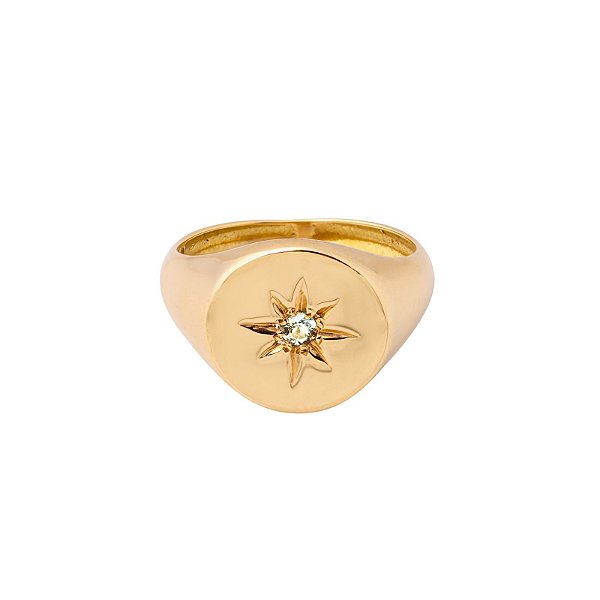 Anel Birthstone Abril (topázio incolor)