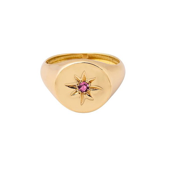 Anel Birthstone Outubro (turmalina rosa)