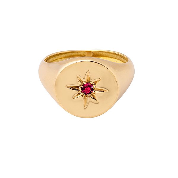 Anel Birthstone Julho (Rubi)