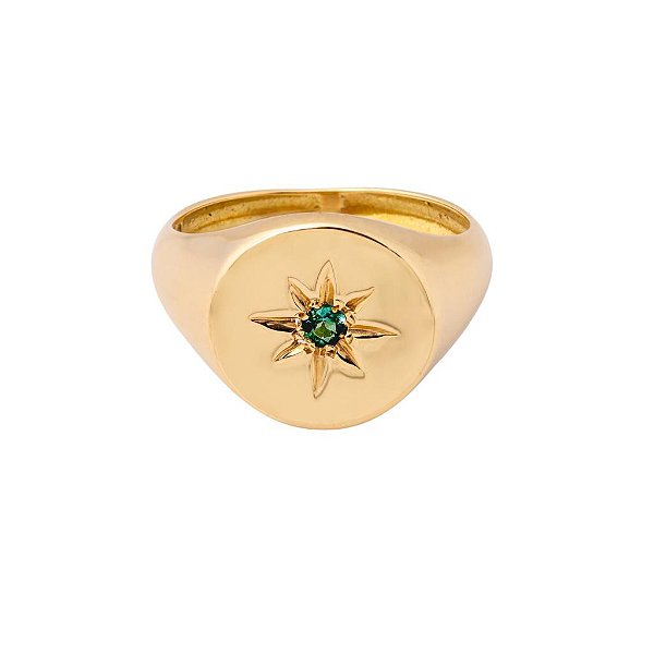 Anel Birthstone Maio (Esmeralda)