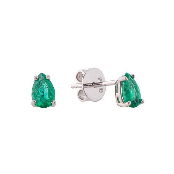 Studs Joy Esmeraldas Ouro Branco
