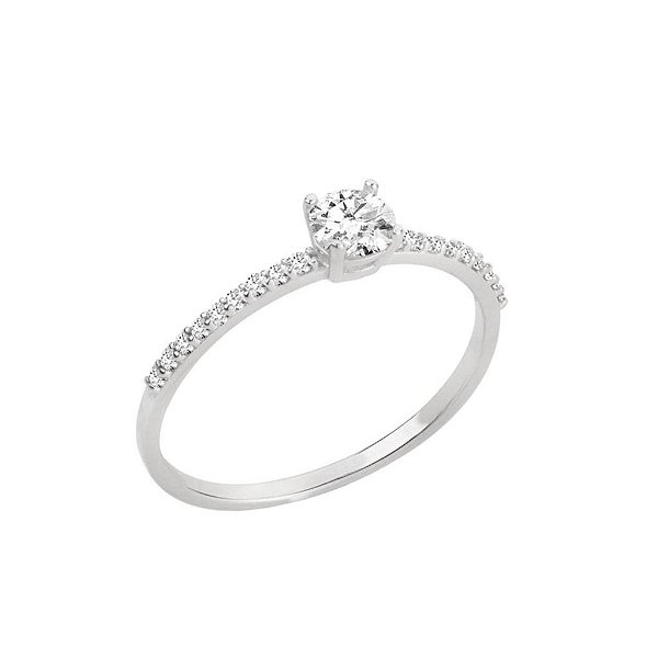 Anel Solitário Unique com Diamantes