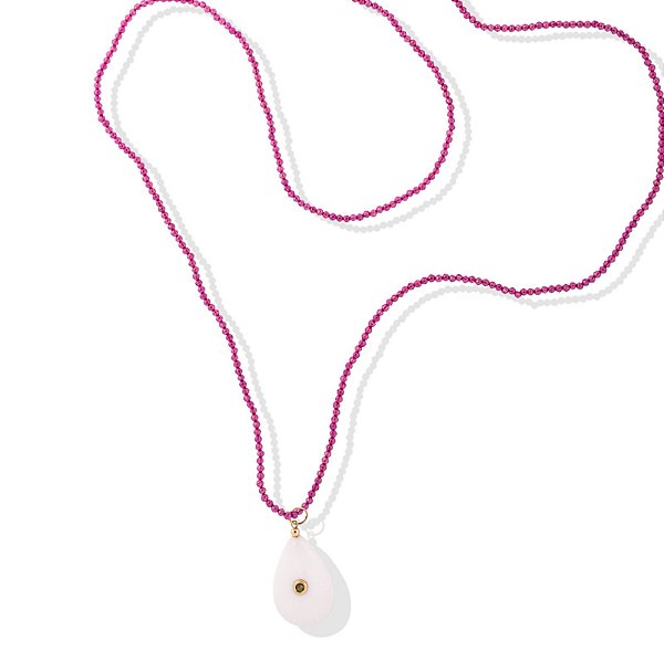 Colar Cordão Longo Corindon Rubis