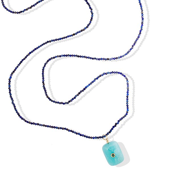 Colar Cordão Longo Lápis Lazúli