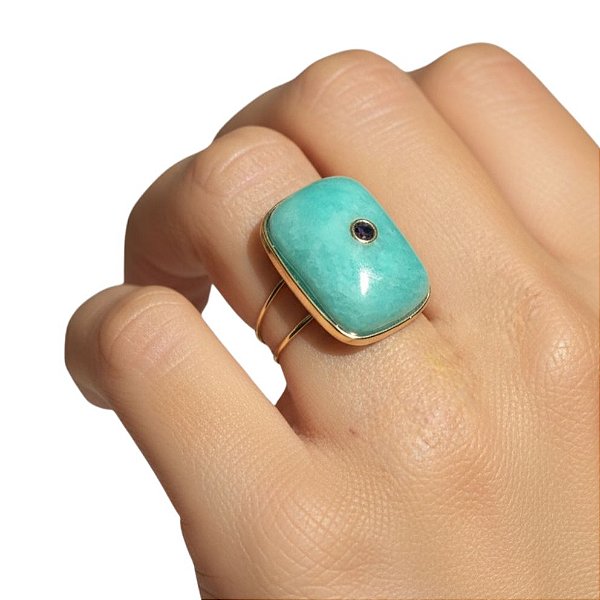 Anel Solara Amazonita