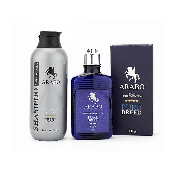 Kit Balm para Barba Limited Edition e Shampoo Premium para Barba 200ml ARABO
