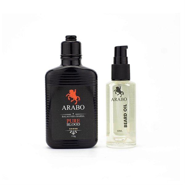 Kit Balm e Óleo para a Barba " Pure Blood " Óleo Vegetal ARABO