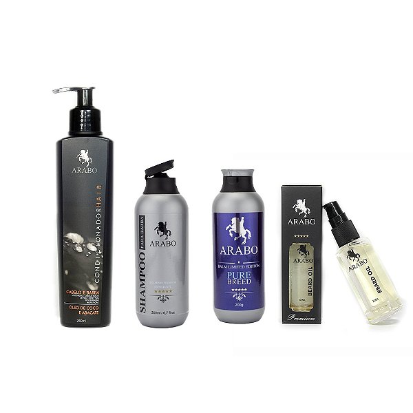 Kit de RESPEITO Shampoo Balm Óleo e Mascara para Barba - ARABO