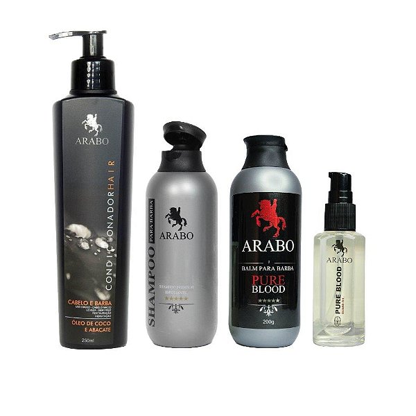 Kit de RESPEITO Balm Óleo e Máscara Shampoo - ARABO Pure Blood