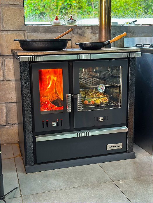 Fogão a Lenha de Dupla Combustão Munique Nº2 Tampo Ferro Fundido