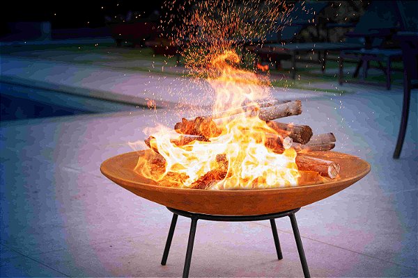 Lareira Externa em Aço Cortein