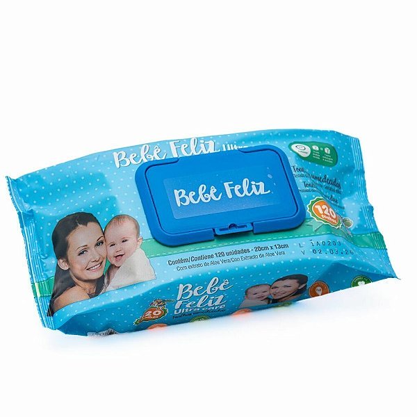 Toalha Umedecida Bebê Feliz 120 unidades