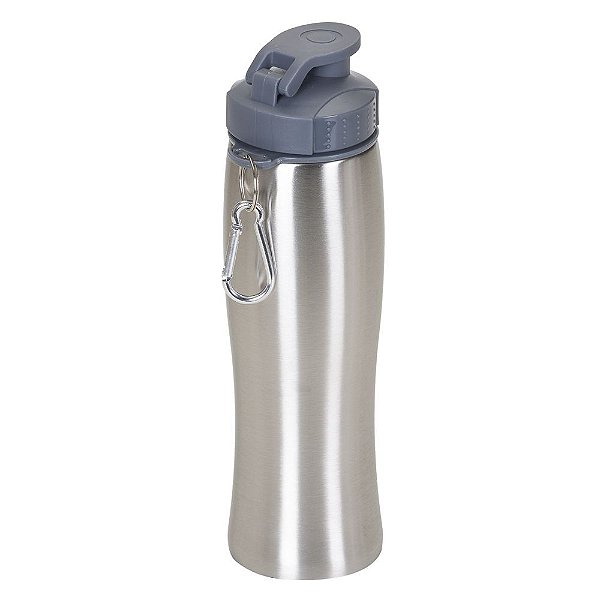 Squeeze inox 750 ml. com mosquetão personalizada - Cód.: 13203XQ