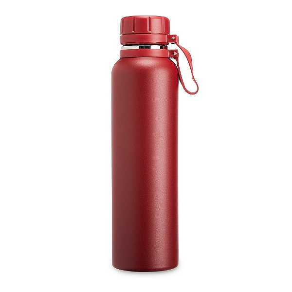 Garrafa Termica Agua Vermelho 1 Litro Inox Dupla Parede Café