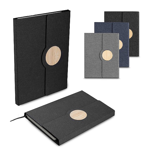 Caderno A5 Capa em RPET e Detalhe em Bambu - Cód.: CAD145