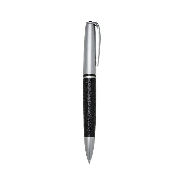 CANETA METAL FOSCO C/ COURO - Cód.: ER133F