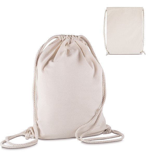 Sacola/Mochila em algodão 145g/m² (41x33x10cm) - Cód.: BP0010P