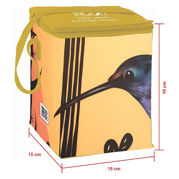 Bolsa térmica 4 litros em nylon 600D com alça de mão em poliéster. Personalizada.