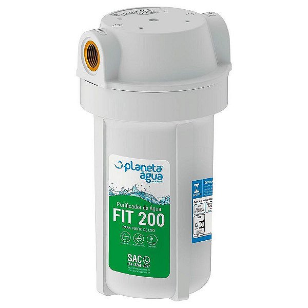 Purificador de Água Fit 200 Branco Rosca ½ com Tripla Filtração - Planeta Água