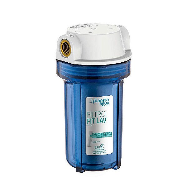 Filtro Fit Lav 7" Azul Rosca 3/4 para Máquina de Lavar Roupa - 6900, Proteção contra Ferrugem e Manchas, Reduz o Consumo de Sabão em Pó, Eficiência na Filtragem - Planeta Água