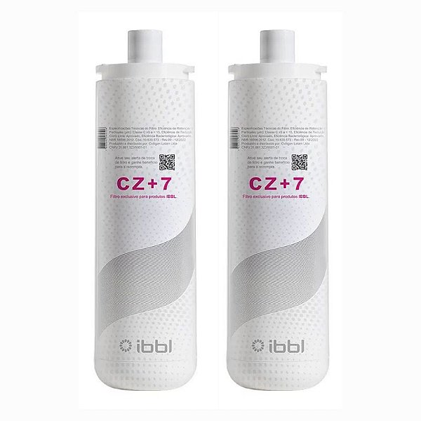 Kit de Purificação de Água Avançada para Purificador IBBL Immaginare, Evolux, FR600 - Conjunto com 2 Refis Filtros CZ+7
