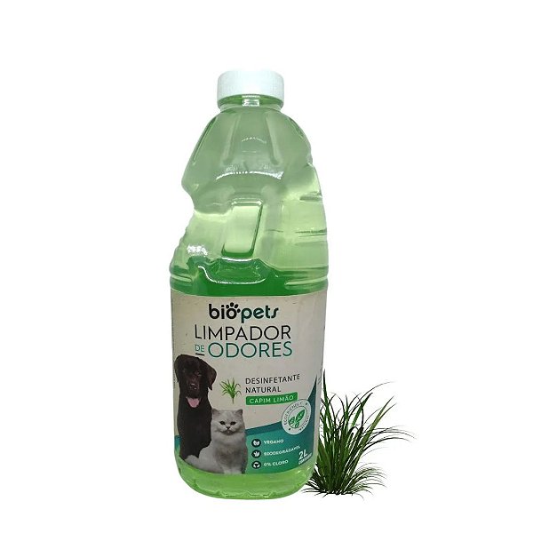 Limpador De Odores Animais Capim Limão 2litros Biopets