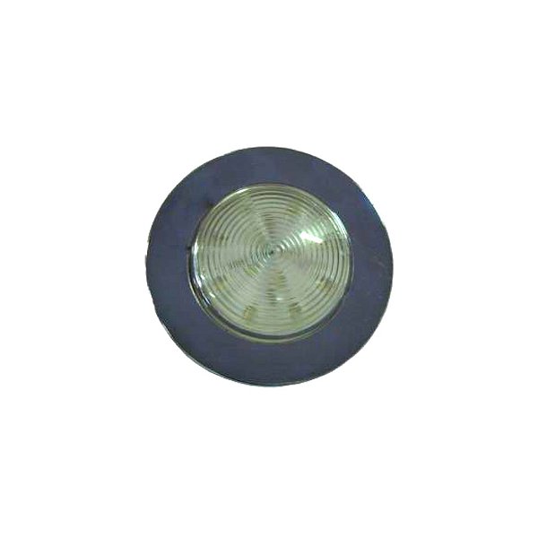 Luminária De Cabine Circular Grande De Embutir Moldura Cromada e LED’s Branco Frio E Branco Quente 12V