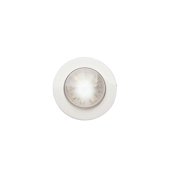 Luminária De Cabine Circular Grande De Embutir Moldura Branca e LED’s Branco Frio ou Branco Quente 12V A 24V
