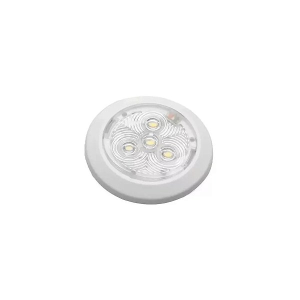 Luminária Utilitária Náutica Branca Com Corpo Em ABS e Lente em PS Cristal Ambos Com Proteção UV LED 24V