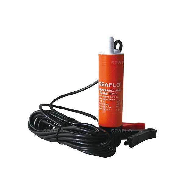 Bomba Submersível Linear Para Água Salgada E Óleo 280 GPH 12V Cabo 1M