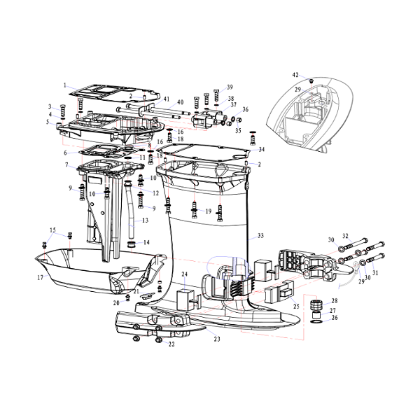 Motor De Popa Hidea 40 HP 40 FHEL(S)-T YMH Vista Rabeta Superior