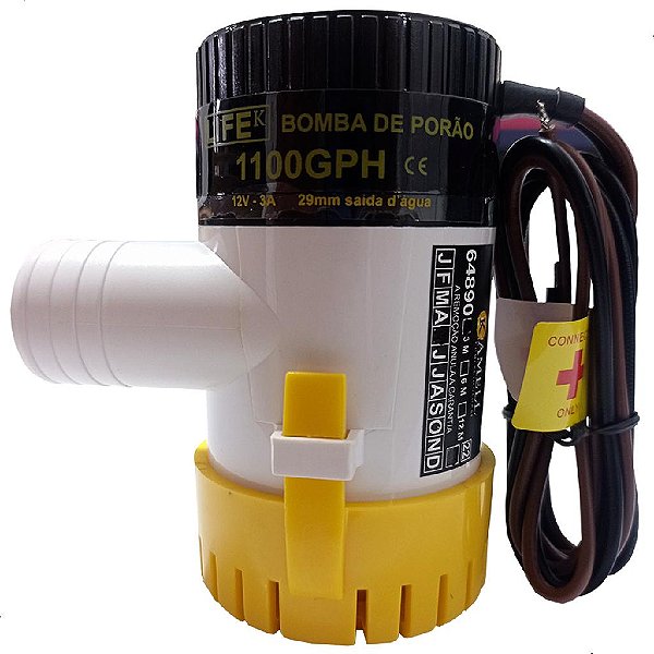 Bomba de porão LIFE 1100GPH 12v / 5 AMP
