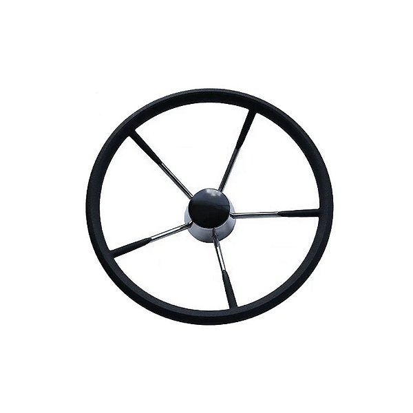 Volante Náutico em Aço Inoxidável Emborrachado 15-1/2" Pol