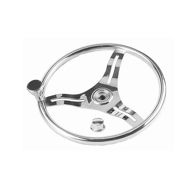 Volante Náutico Aço Inoxidável com Knob 13-1/2" Pol