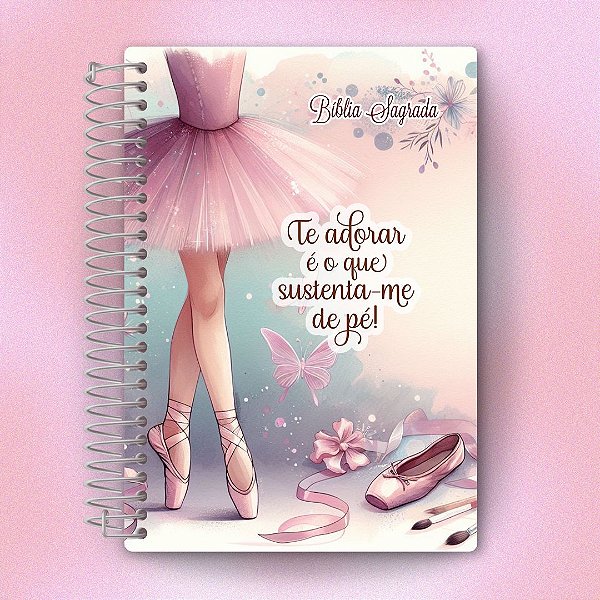 Bíblia Católica com Arame Personalizada - CNBB Nova Canção - Letra Pequena - Bailarina Rosa