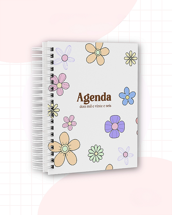 Agendas 2026 Feminina Personalizadas | Flores Coloridas