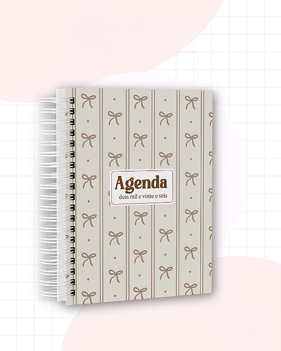 Agendas 2026 Feminina Personalizadas | Laços Marrom