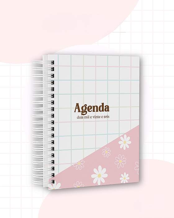 Agendas 2026 Feminina Personalizadas | Floral Rosa
