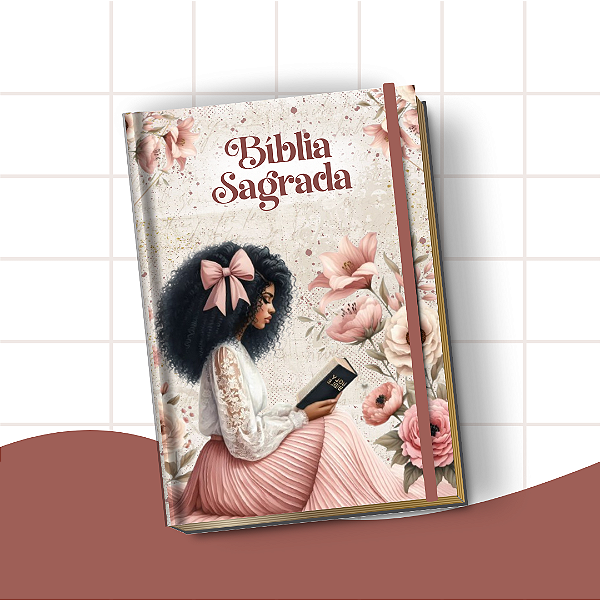 Bíblia Letra Hiper Plus com Harpa – Leitura Confortável e Edição Completa | Menina Floral Rosa