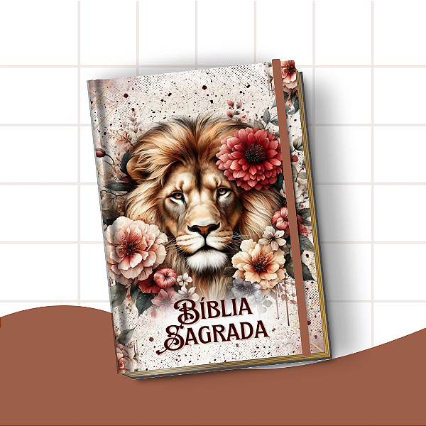 Bíblia Letra Hiper Plus com Harpa – Leitura Confortável e Edição Completa | Leão Floral Vermelho