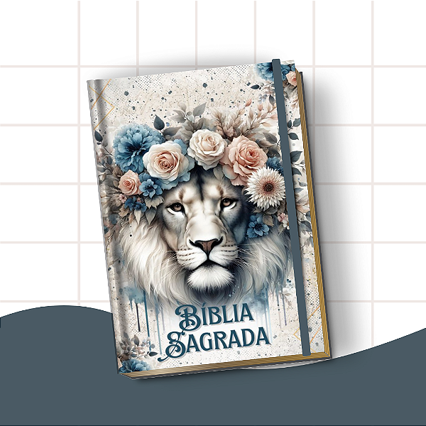 Bíblia Letra Hiper Plus com Harpa – Leitura Confortável e Edição Completa | Leão Floral Azul