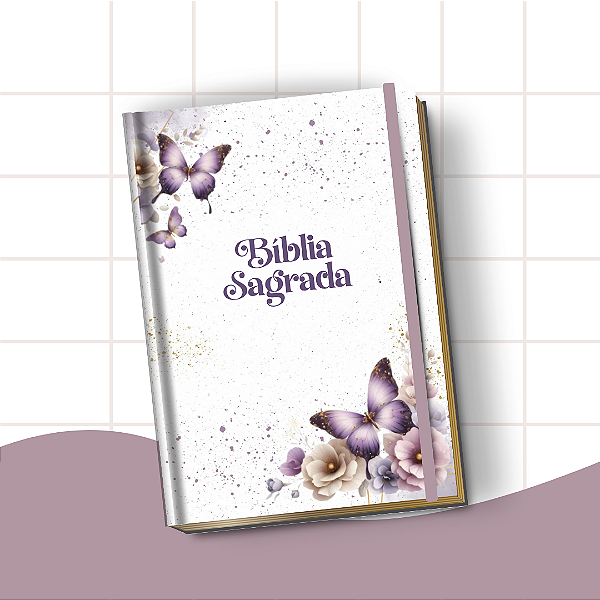 Bíblia Letra Hiper Plus com Harpa – Leitura Confortável e Edição Completa | Floral Lilás