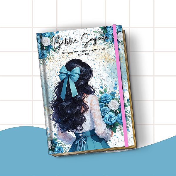 Bíblia Letra Hiper Plus com Harpa – Leitura Confortável e Edição Completa | Menina Morena Azul