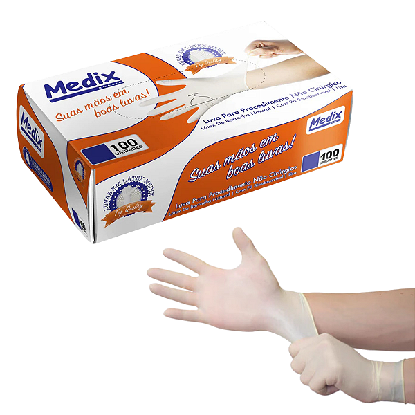 Luvas de Látex Descartáveis Com Pó