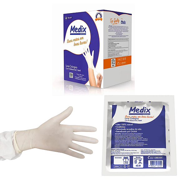 Luva Cirúrgica Estéril de Látex Com Pó Medix