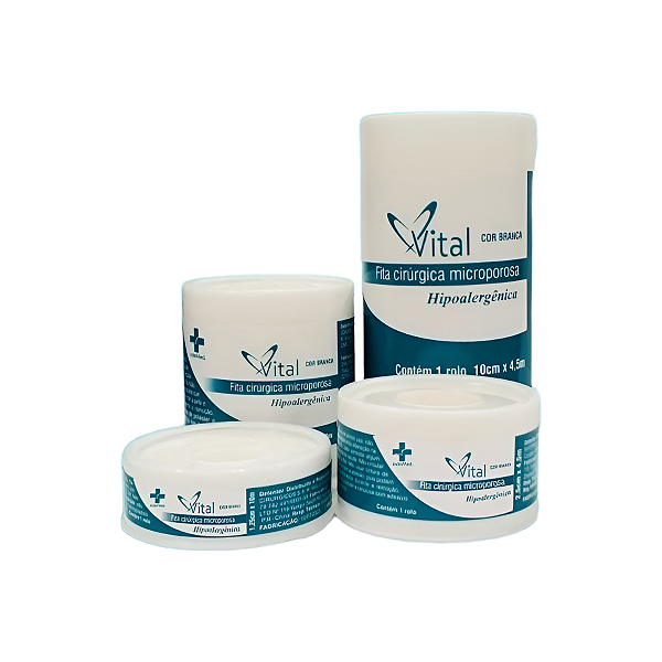 Fita Hipoalergênica Microporosa Branca Vital